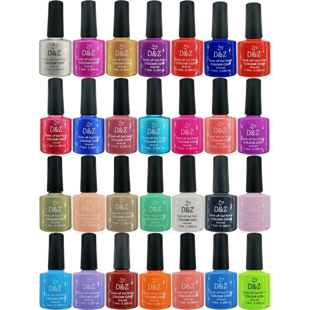 Kit 10 Esmaltes Em Gel 7.5ml D&z / Bella Rosa / Lirio Sioux Unhas Uv Led Esmalte