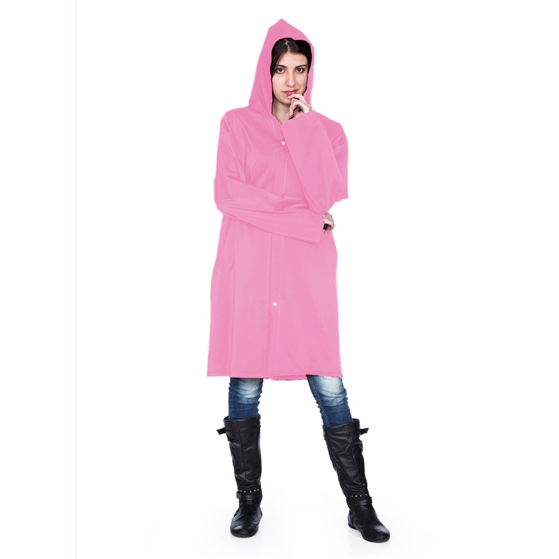 Capa De Chuva Pvc Forrada Rosa