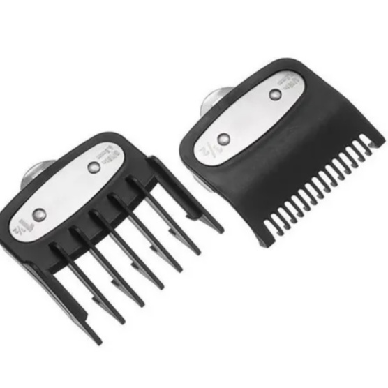 Kit 2 Pentes Clipper Preto Disfarce 0.5 E 1.5 Máquina Corte