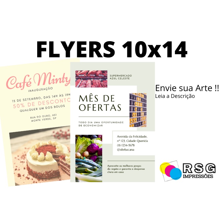 100 Flyers 10x14 cm - Papel 75g