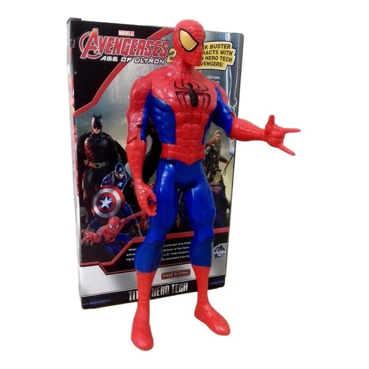 Boneco 30 Cm Homem Aranha Azul Claro Heroes promoção