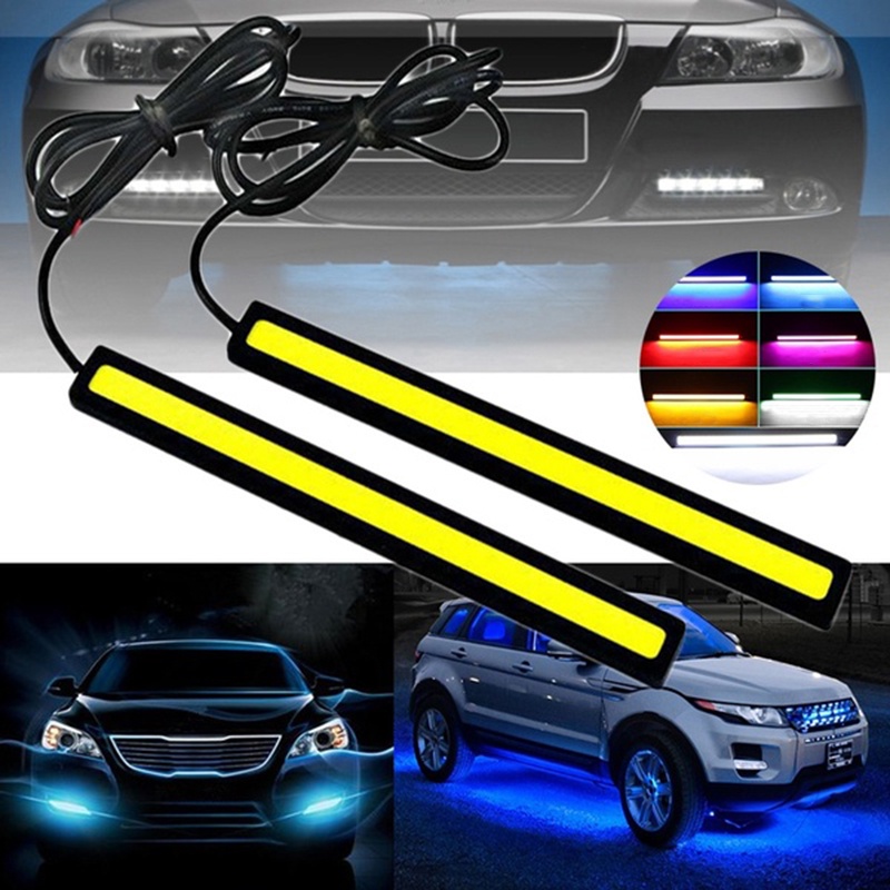 2pcs 17cm Universal 6 Cores Opcionais LED Daytime Running Light COB DRL Tira Lâmpada Estilo Do Carro Dia À Prova D'água