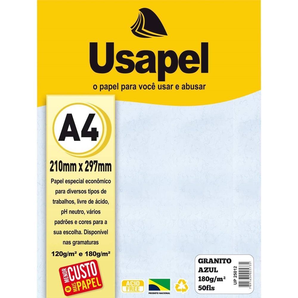 Papel Granitto Azul 180g/m 50fls Usapel