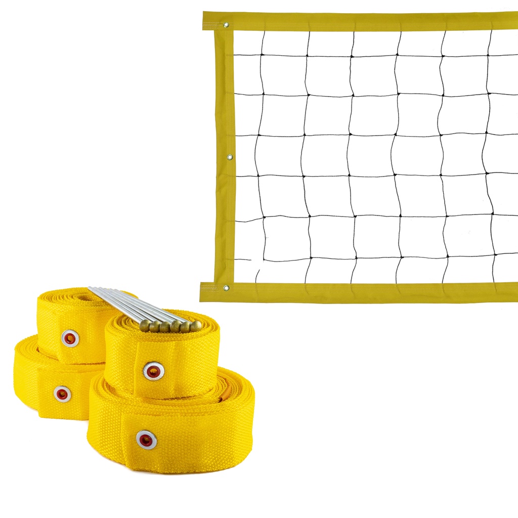 Kit Rede De Vôlei 7 Metros + Marcação Amarela - Evo Sports
