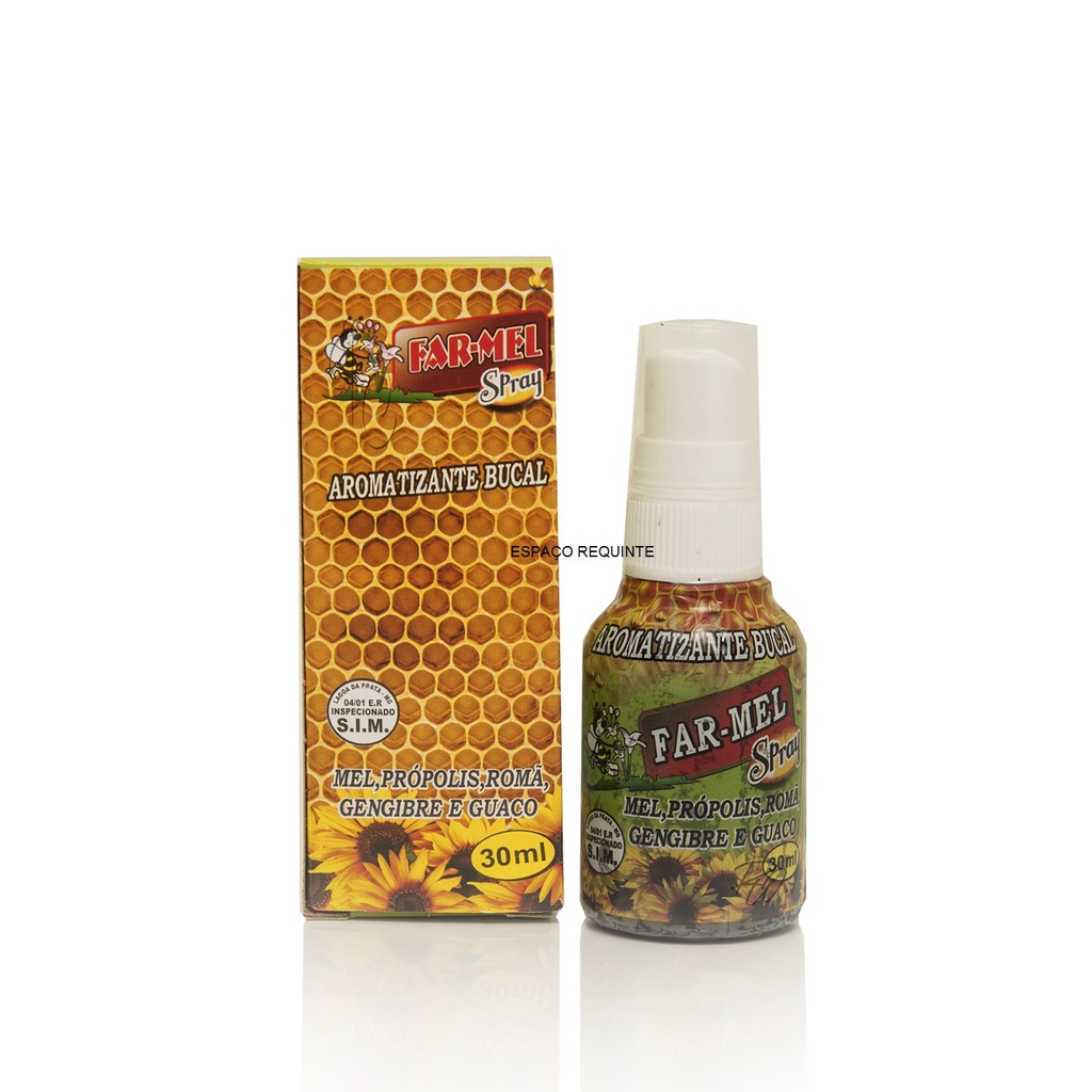 Kit 12 Spray de Propolis Natural Aromatizante Bucal 30ml Farmel Natural Contra Dores de Garganta