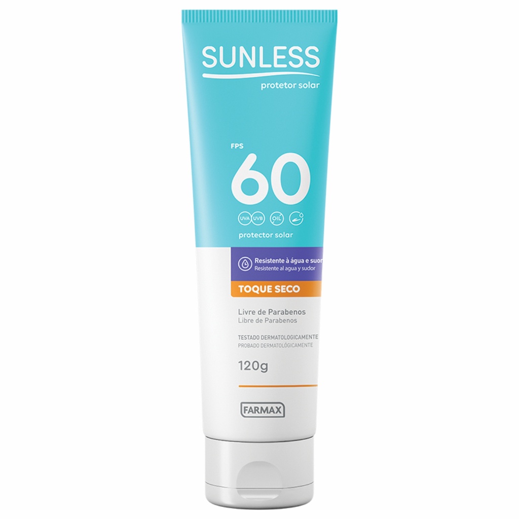 Protetor Solar Sunless FPS 60 Toque Seco Farmax 120g