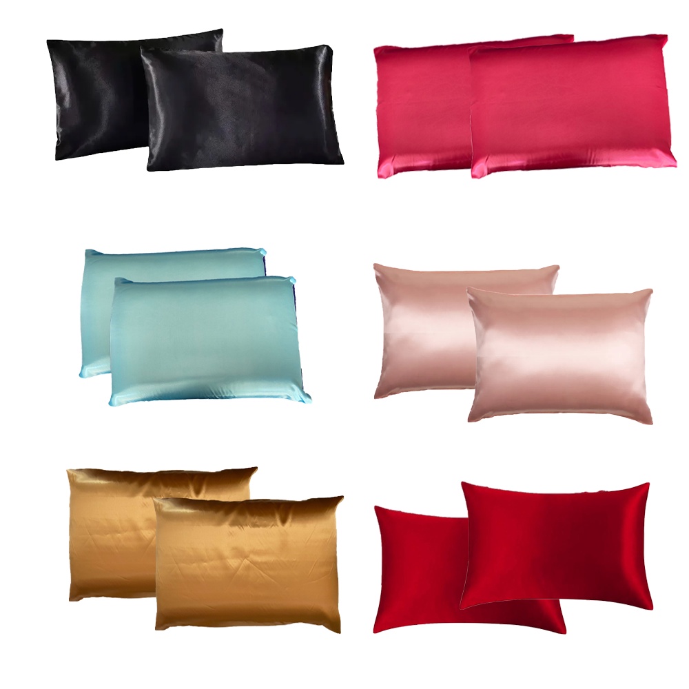 Kit 02 Fronhas de Cetim Antifrizz 50x70 Diversas Cores