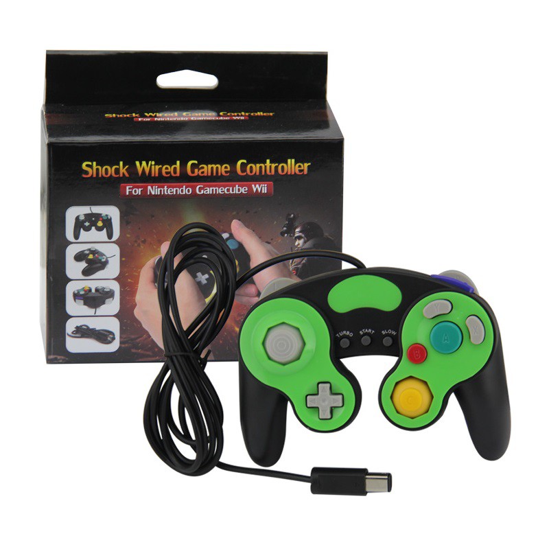 Controle Clássico Game Cube Turbo Nintendo Wii Preto + Verde