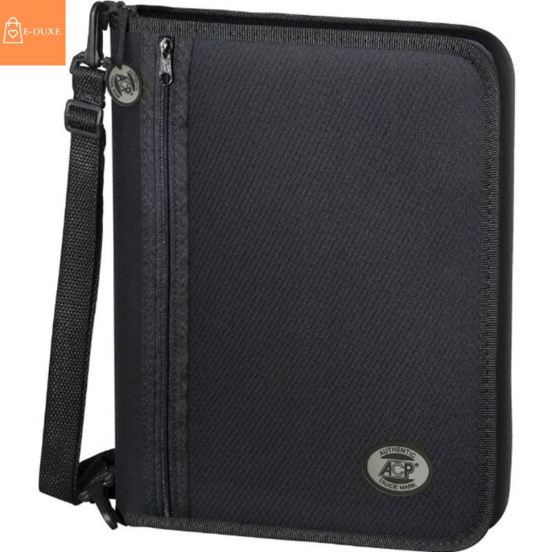 Fichário Universitário Argolado Teen Preto com bloco de folhas e divisórias Acp