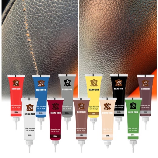 gel Reparador De Couro , 10 Cores , Reparo Cor Complementar , Arranhões , Rachaduras Assento De Carro