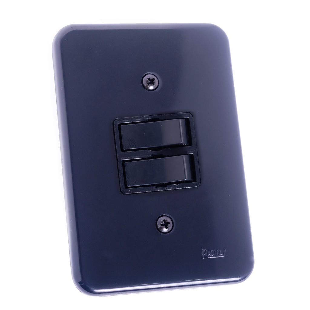 Interruptor 2 Teclas Simples Linha Pollar Black Radial