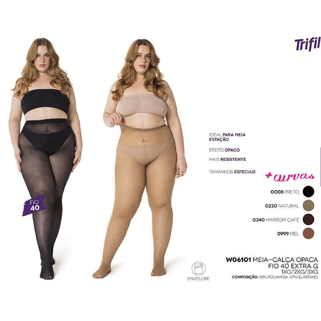 Meia Calça Fio 40 Opaca Plus Size Trifil 6101