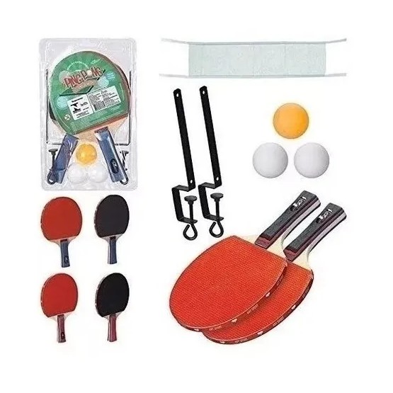 Kit 02 Raquetes Tênis de Mesa Ping Pong Semi Profissional Com Rede