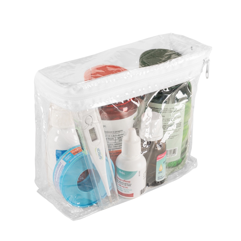 Necessarie Plastico Organizador Viagem para Remédio Maquiagem Brinquedos com Ziper P /M