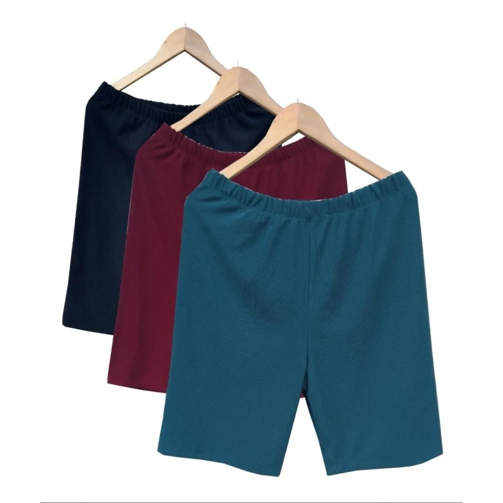 Kit 3 Bermudas De Gorgurao Gancho Alto Com Elastico