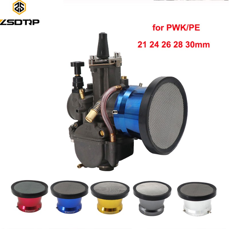 50mm Copo De Chifre Do Vento Do Filtro De Ar Da Motocicleta Liga De Trompete Com Guaze Para Pwk21 / 24 / 26 / 28 / 30mm Pe28 / 30mm Carburador
