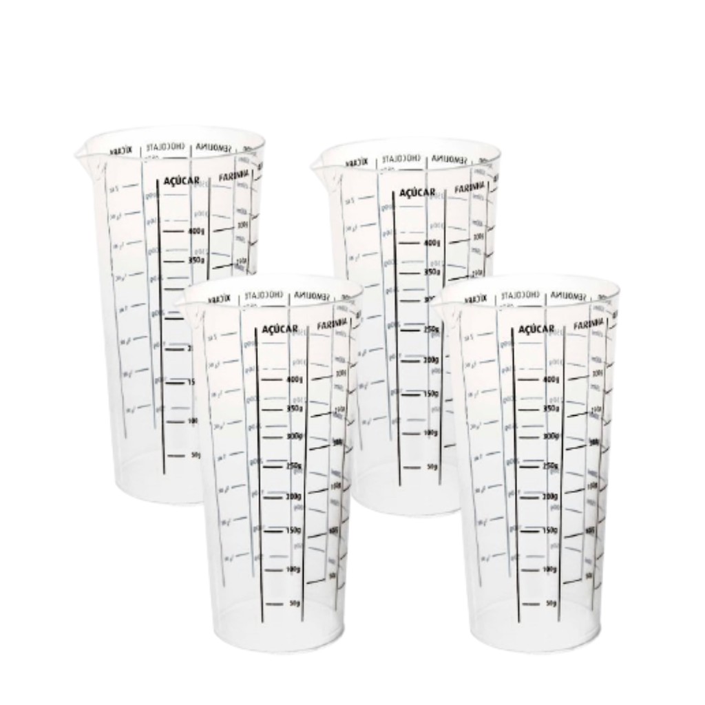 Kit 4 Copos Dosadores 500 Ml Com Bico Dosador
