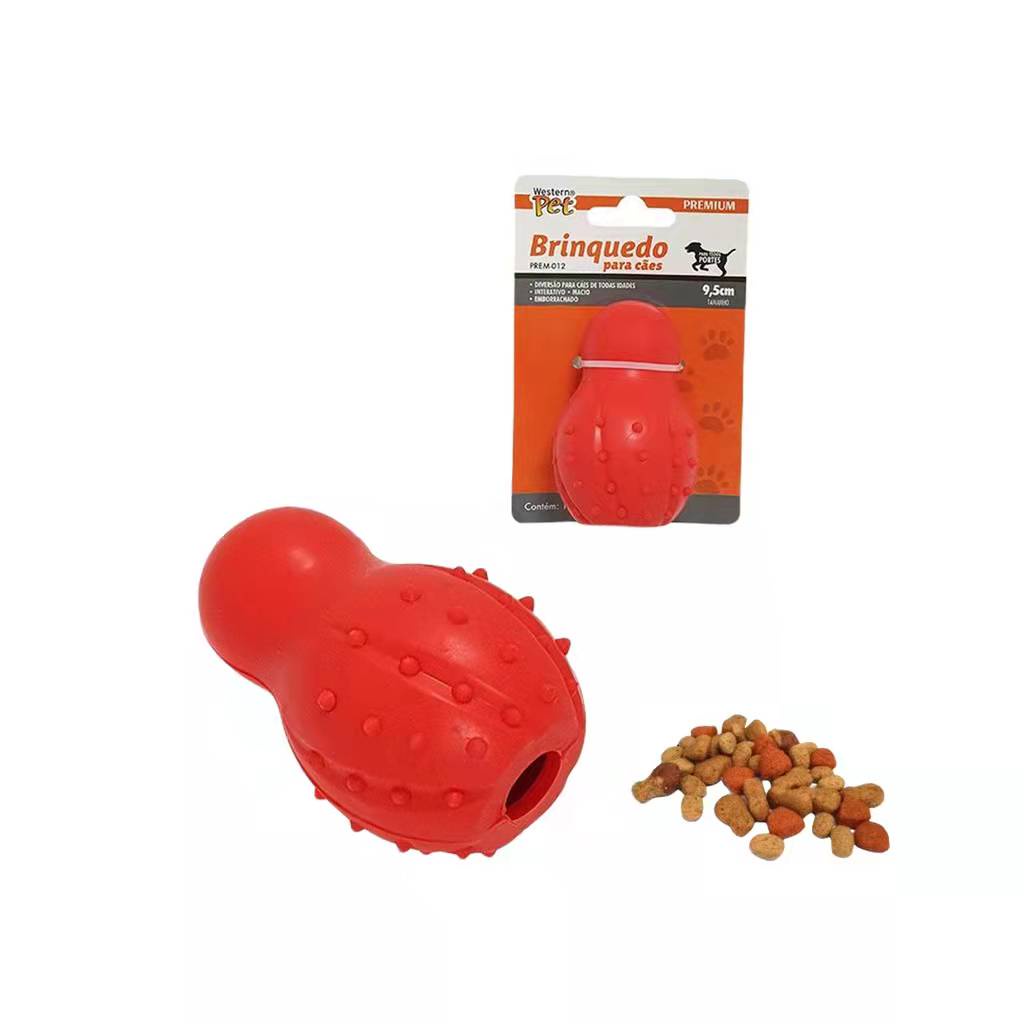 Brinquedo para Cachorro Cães Pequeno e Médio Interativo Porta Petisco Mordedor de Borracha Rechear Tipo Kong