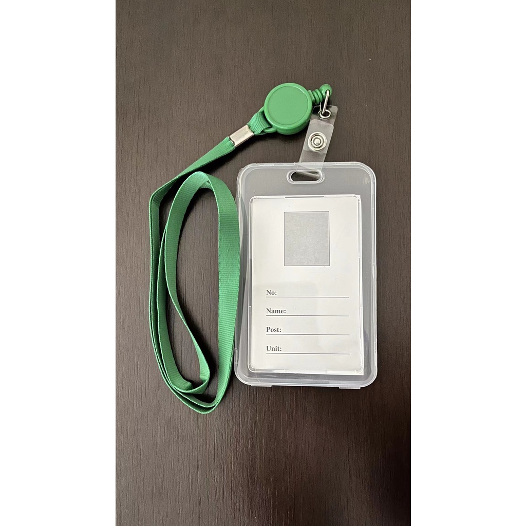 Porta cartão crachá com cordão Suporte de plástico para cartão retrátil