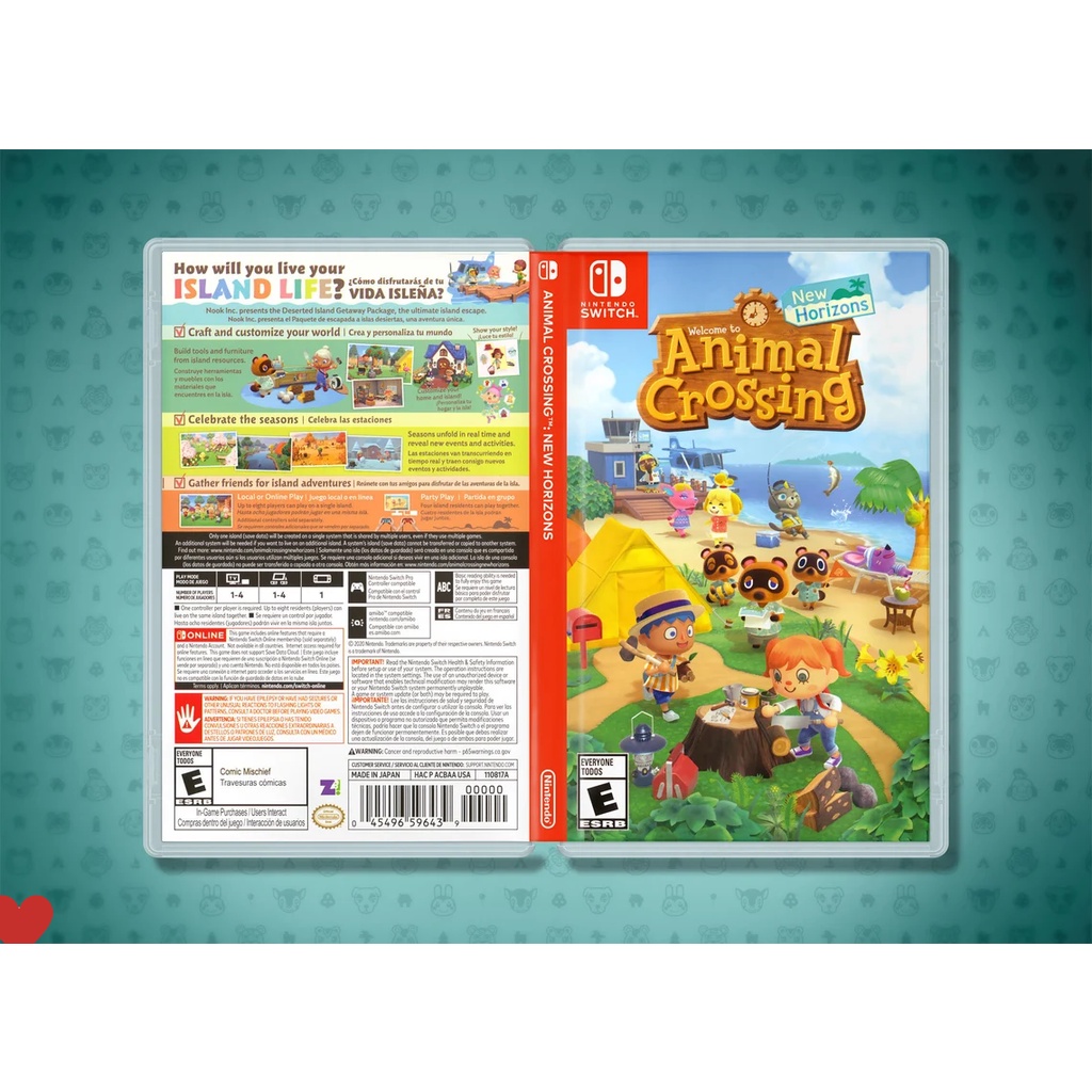 Animal Crossing New Horizons - Encarte Impresso - Capa Switch