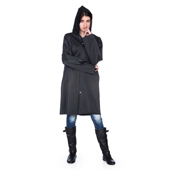 Capa De Chuva Preta Pvc Forrada EPI