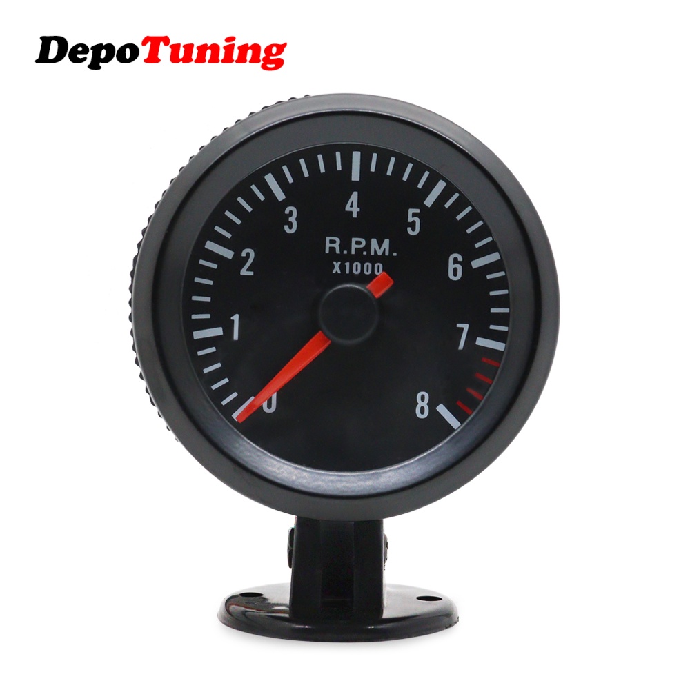 Tacho Gômetro/0-8000RPM Com 52mm LED Branco 12V Para Carro A Gasolina De 8 Cilindros
