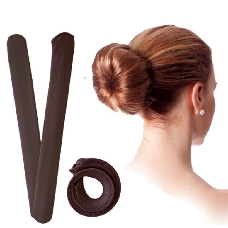 Kit 2 Peças Magic Bun Cinza para Coque Rápido Tic Tac de Cabelo Prático Fácil e Elegante Sem Calor
