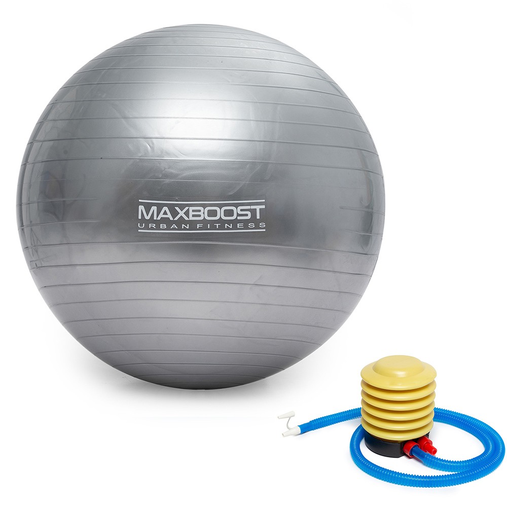 Maxboost KIT Bola De Ginastica Pilates Suíça 55cm Para Exercícios Alongamento Yoga Fitness Até 200kg