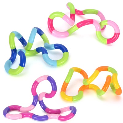 1x Brinquedo Antiestresse De Torção Articulados Colorido Enrolamentos Para Adultos/ Crianças FIDGET