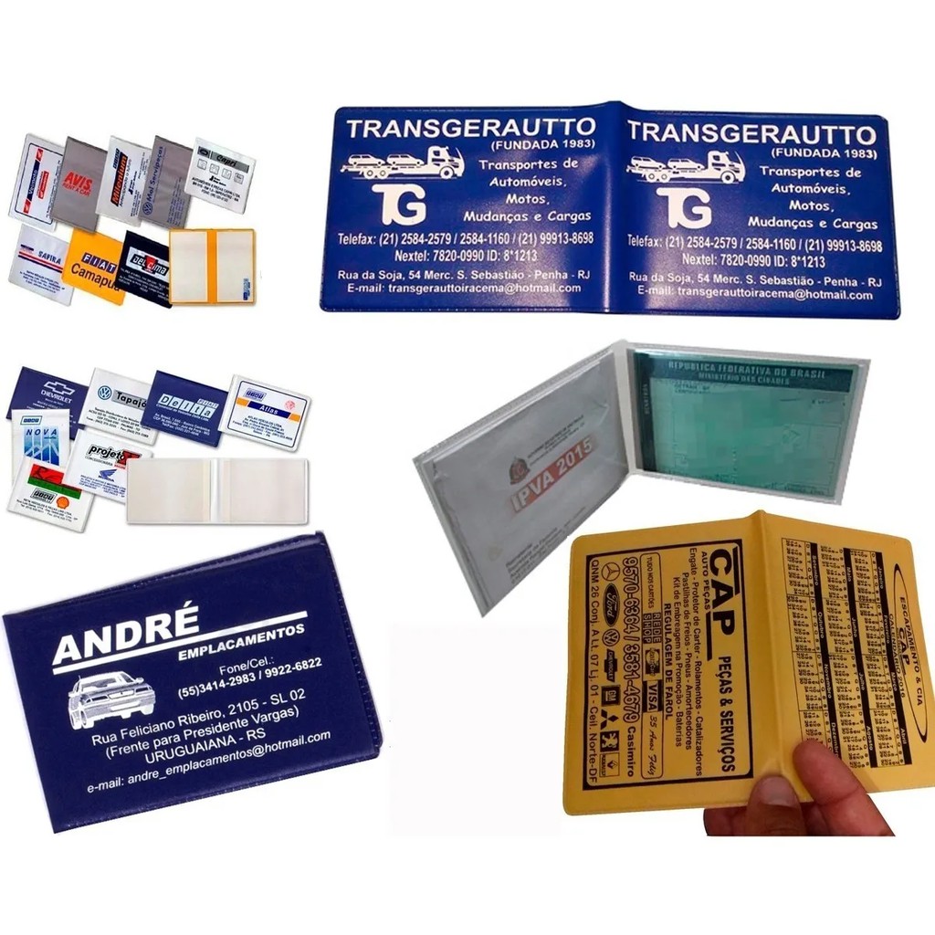 Carteira Despachante Porta Documento Personalizado Uma cor