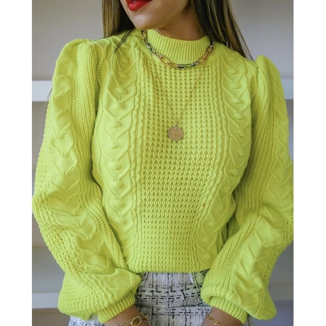 Blusa suster Manga  Bufante Tricot
