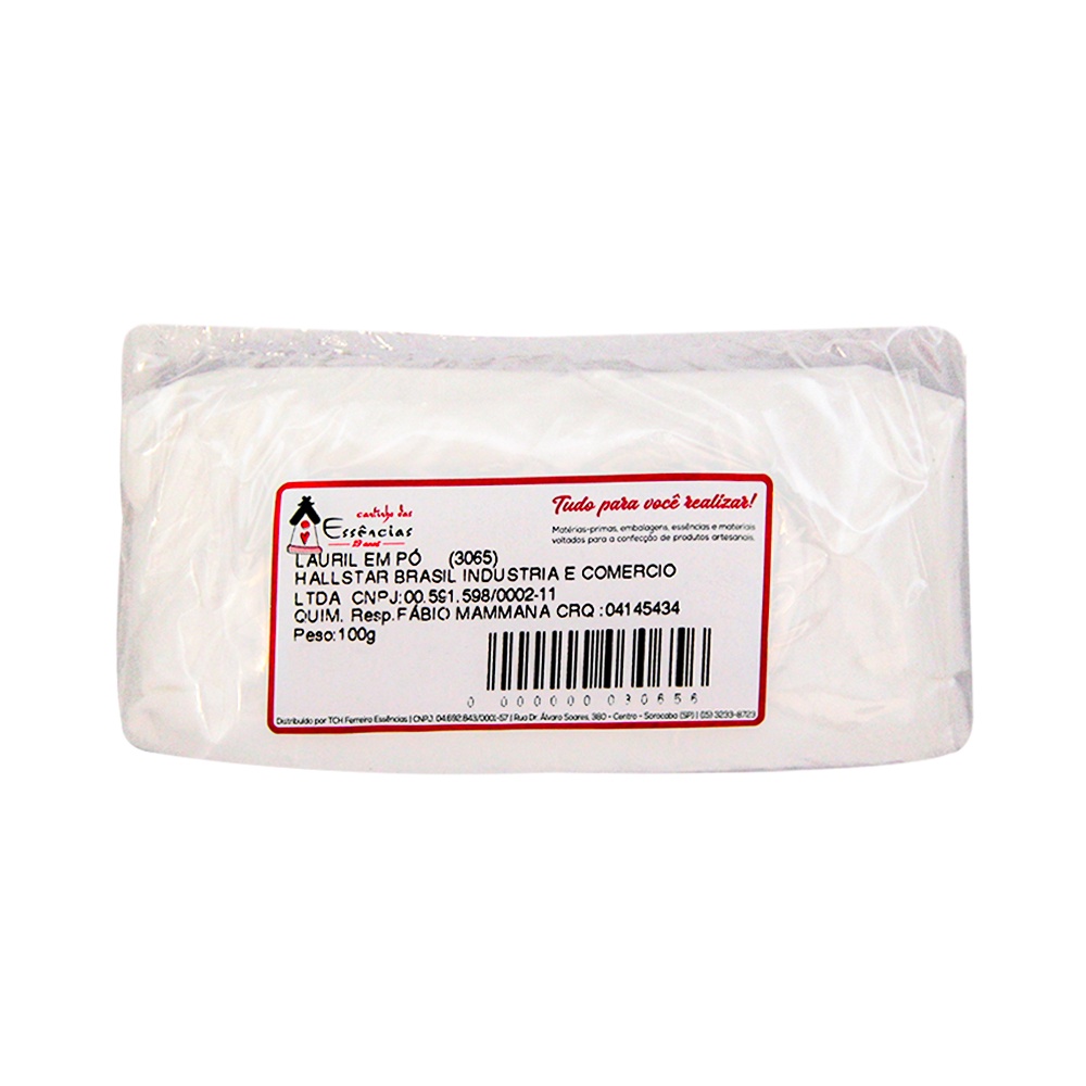 Lauril em pó 100g. Para sabonetes .
