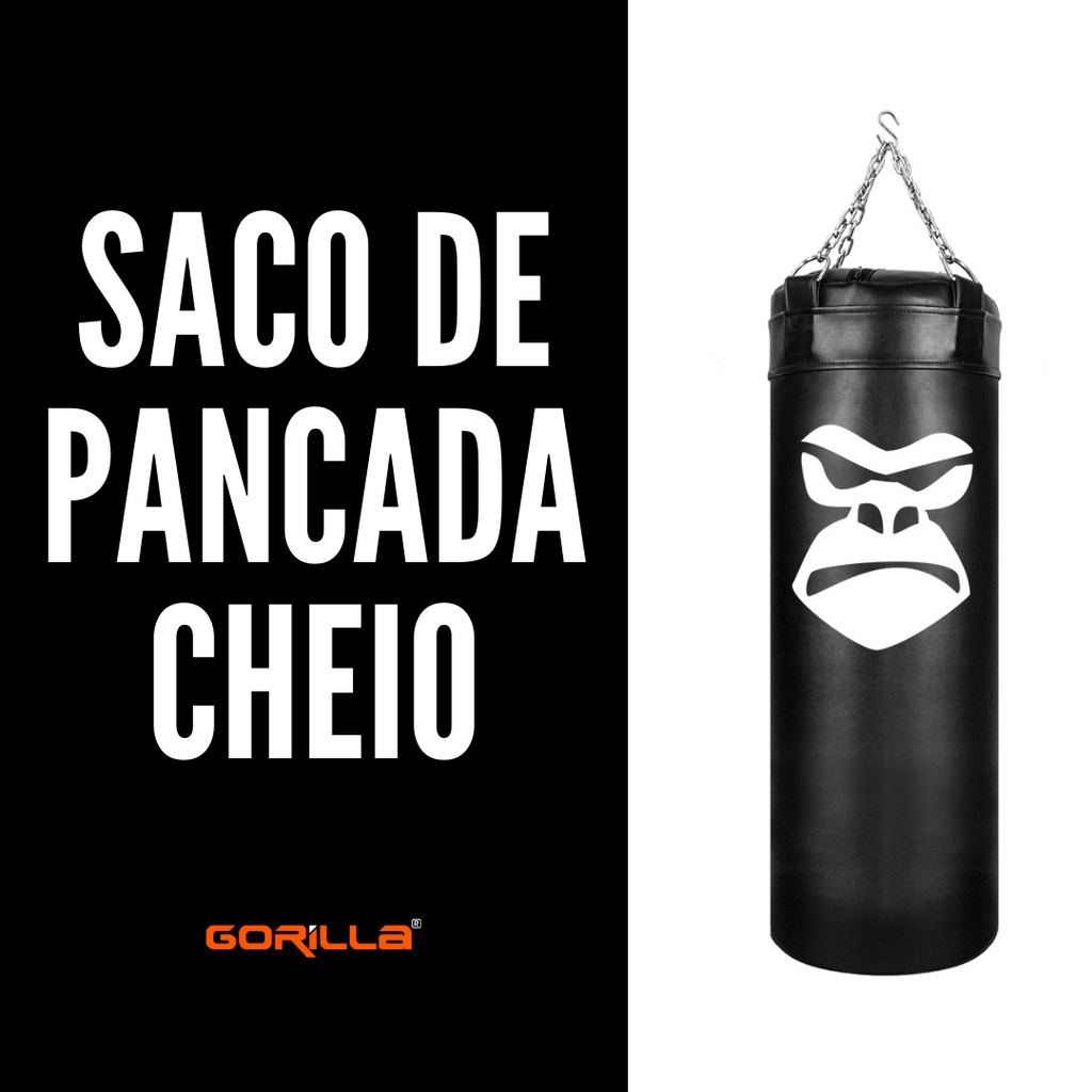 Saco De Pancada Cheio 90 Cm Com Enchimento Pronto Para Uso MMA Muay Thai Boxe  Luta Artes Marciai