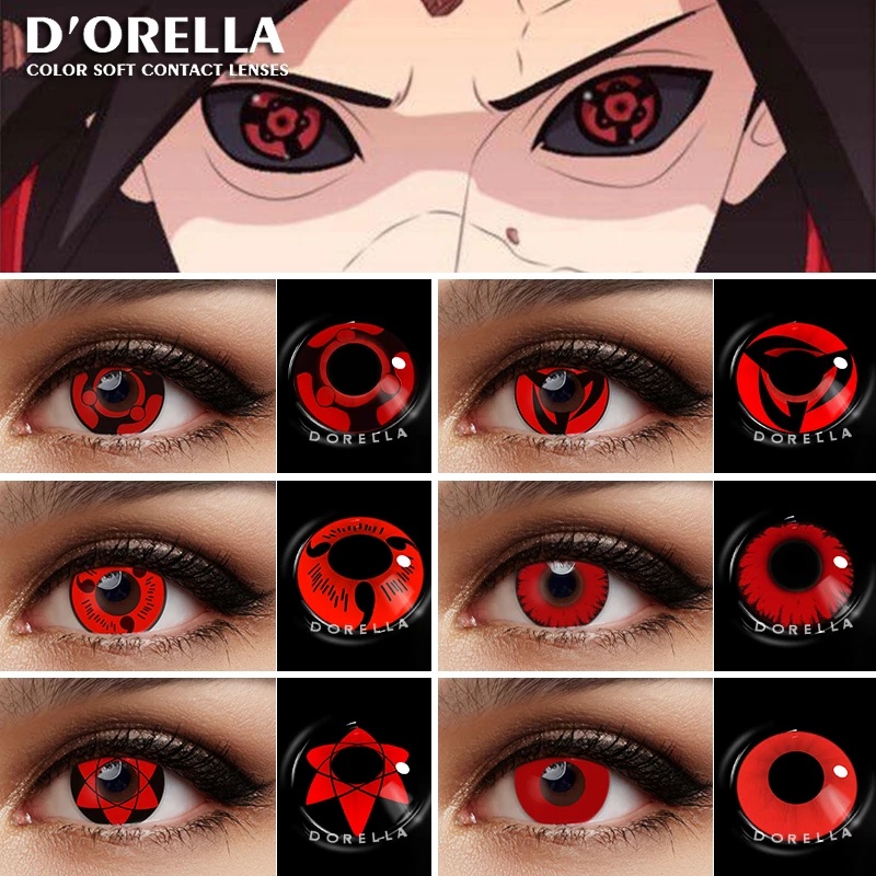 Dorella Cosplay Contact Lenses for Eyes Naruto Series 1 Pair Decoration Lens Makeup Yearly Use
