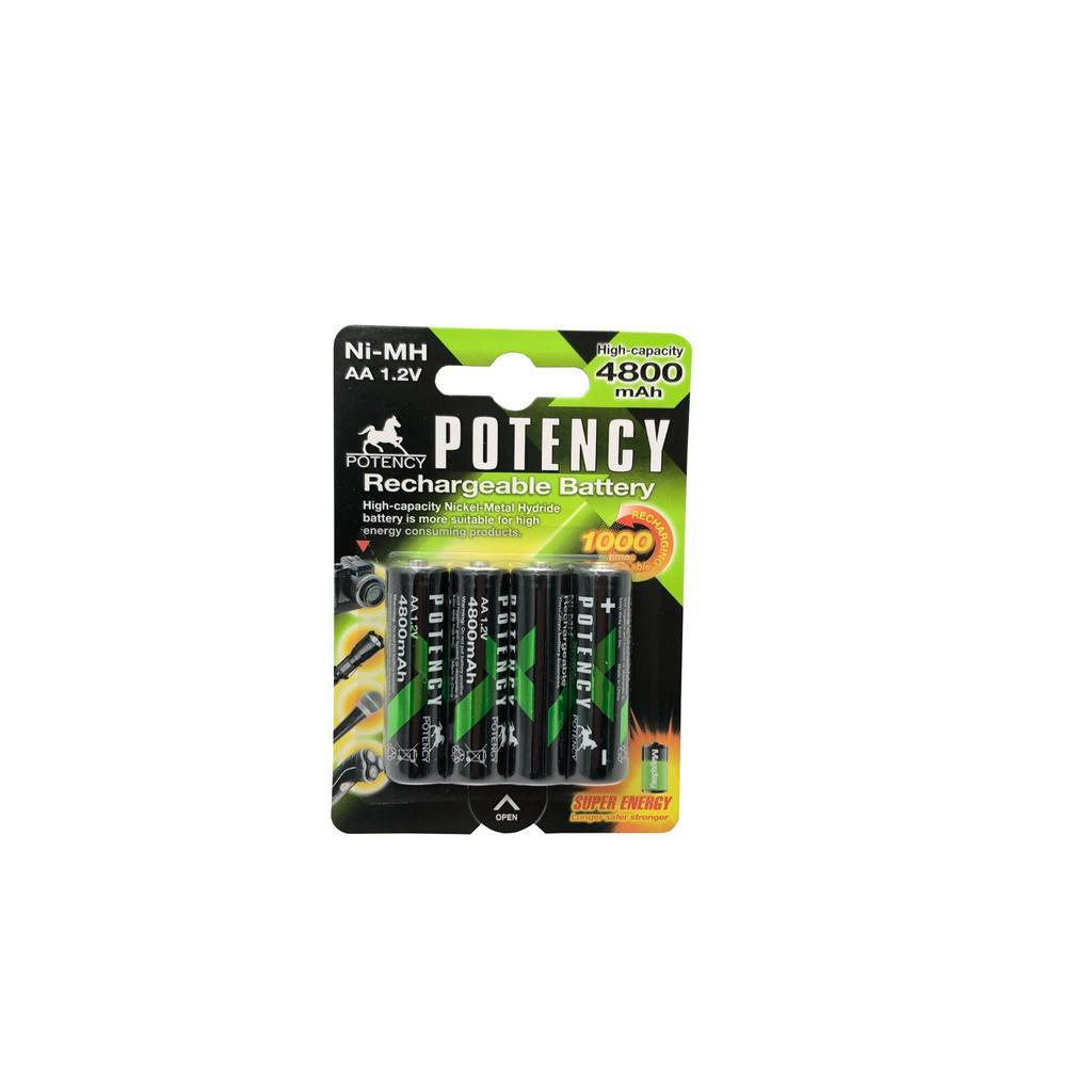 Kit 4 Super Pilha Recarregavel Aa 1.2v 4800mah Ni-mh