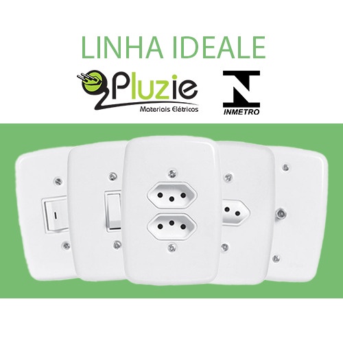 Conjunto de tomada e interruptor Pluzie linha Ideale 4x2