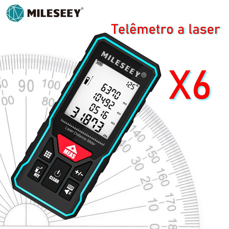 Mileseey X5 X6 Telêmero Laser 100M Medidor Recarregável Sensor De Distância Ferramentas De Medição Manual Localizador