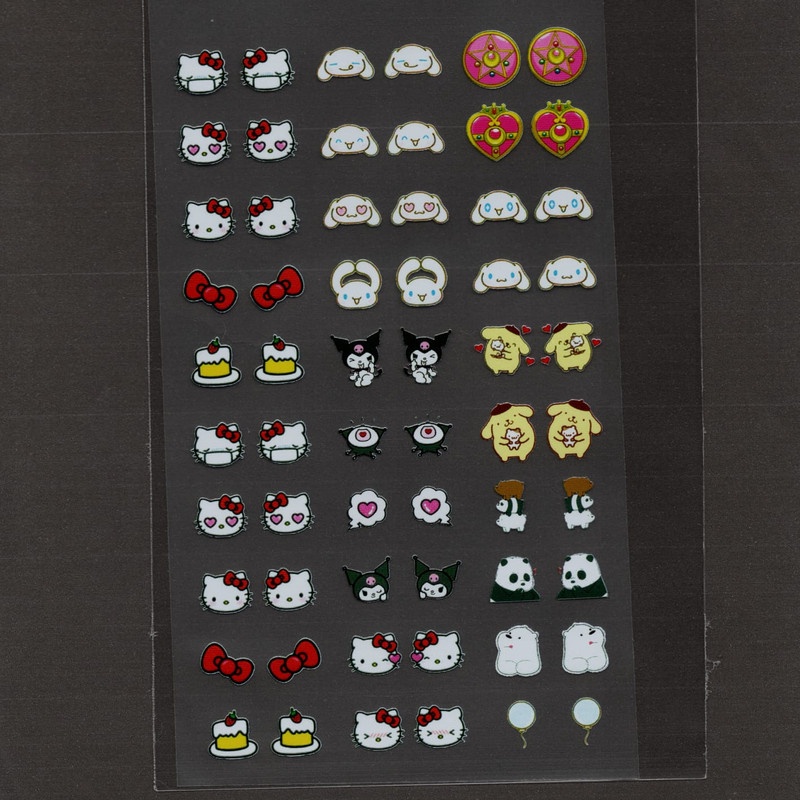 60 adesivos de unha 3D PRÉ PRONTO fofinho (1 cartela com 60 unidades) - modelo 555-2 fofinhos
