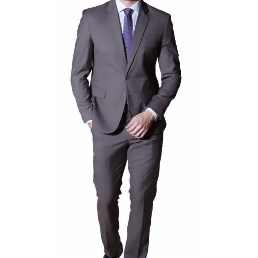 Terno Masculino Cinza Chumbo Slim Promoção Paletó + Calça + Cabide