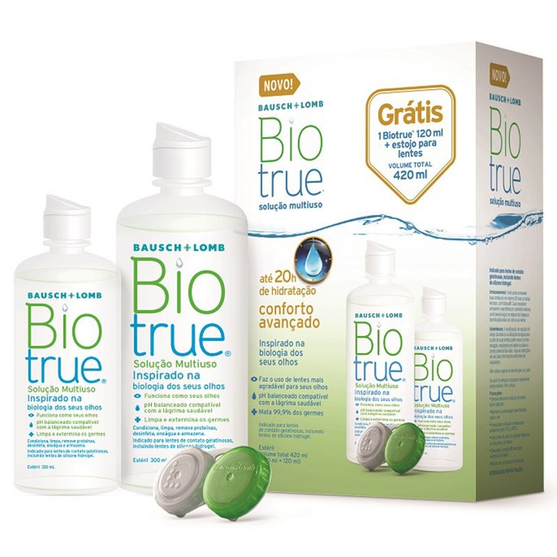 Biotrue 420 ml - Solução De Limpeza Lentes De Contato / Bauschlomb Renu