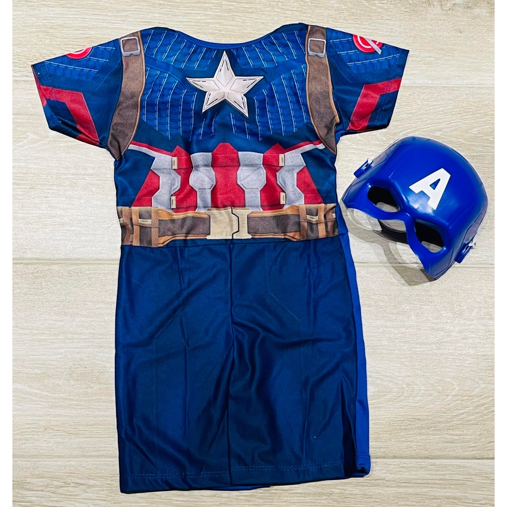 Fantasia Infantil Masculina Capitão América Vingadores/Avengers com Máscara de Plástico