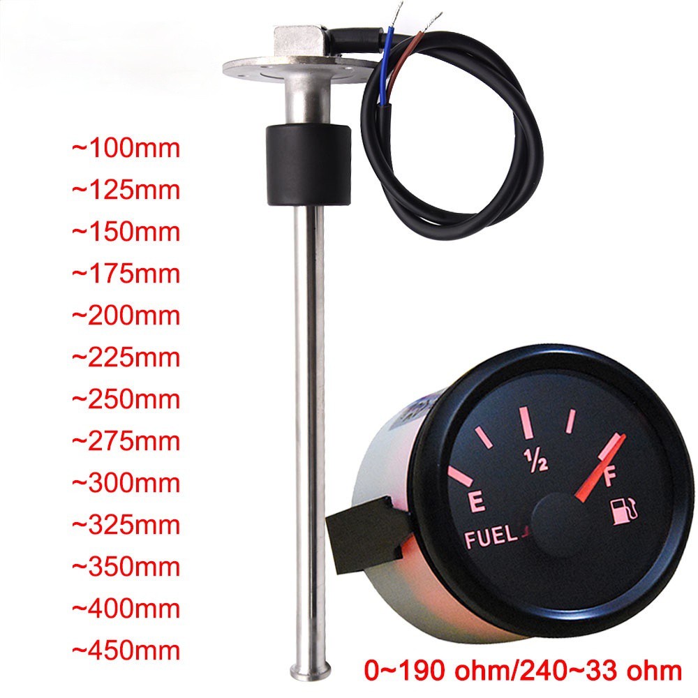 Sensor De Nível De Combustível E Água Barco De Motocicleta Unidade De Envio De 0 ~ 190 ohm/240 33 Com 100mm～450mm
