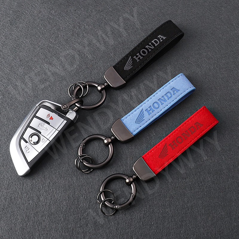 Porta-Chaves De Couro Para Motocicleta , Chaveiro Com Fivela De Cor Pura , Acessórios De Carro HONDA