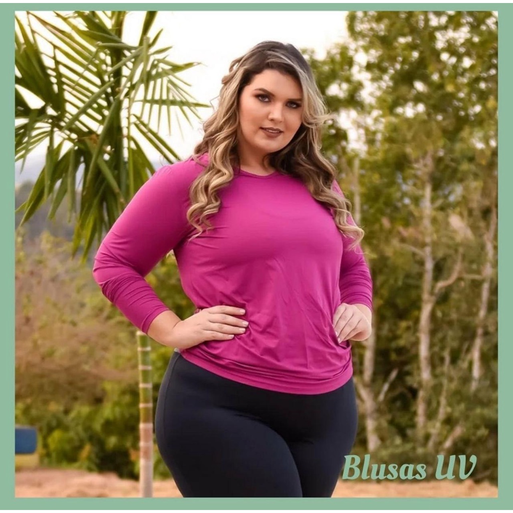 Blusa Proteção Solar Plus Size Unissex UV 50+ G1 ao G5