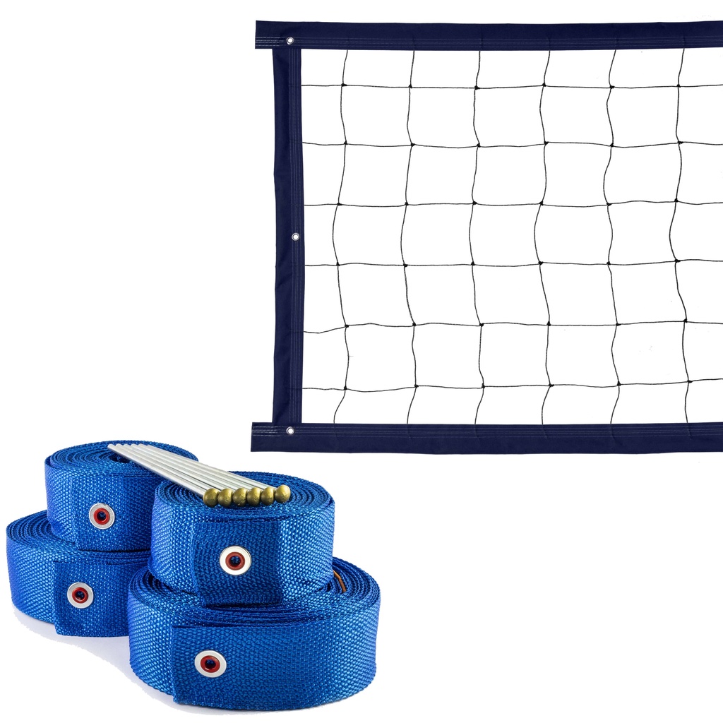 Kit Rede De Vôlei 7 Metros + Marcação Azul - Evo Sports