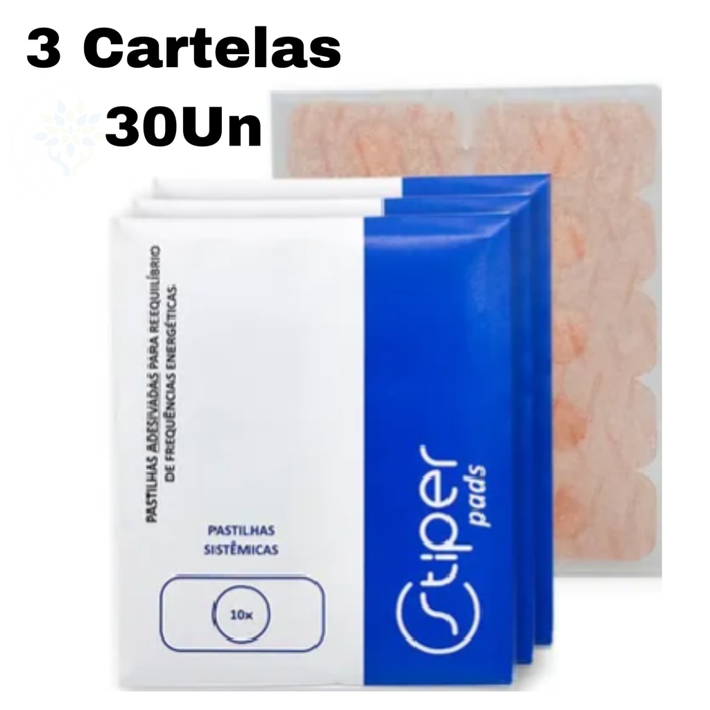 Kit 3 Cartelas Stiper Pad Sistêmico 30un Pastilha Adesivados 3M Acupuntura