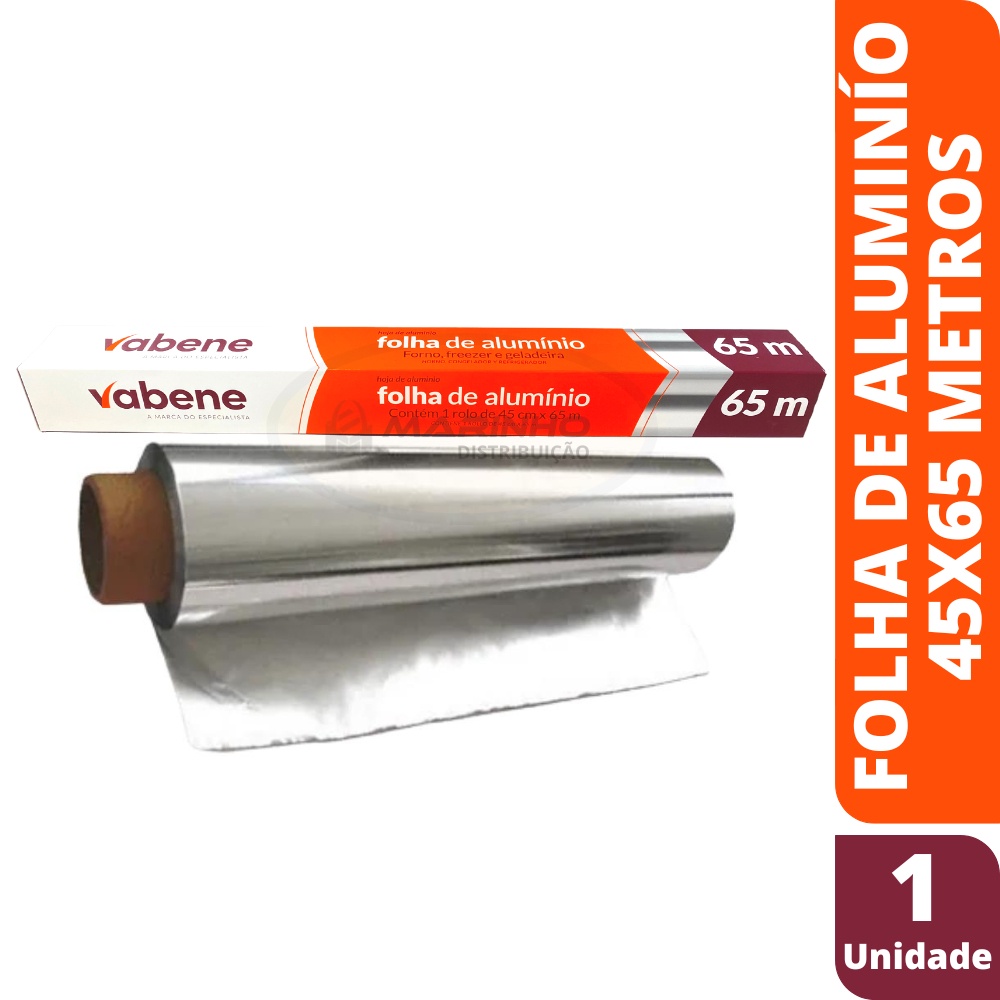 Rolo Papel Alumínio - Bobina 45cm X 65m - Melhor Qualidade!