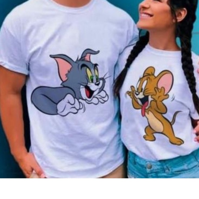 KIT Camiseta casal,Tom e Jerry, namorados, marido e esposa