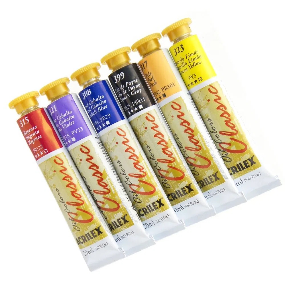 Tinta a Óleo para Tela Acrilex 20ml Tabela 1