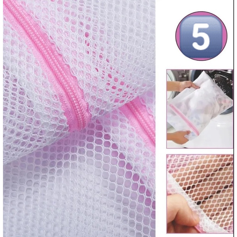 Kit 5 Sacos 40x 50 Cm Para Lavar Roupas Delicadas Com Ziper